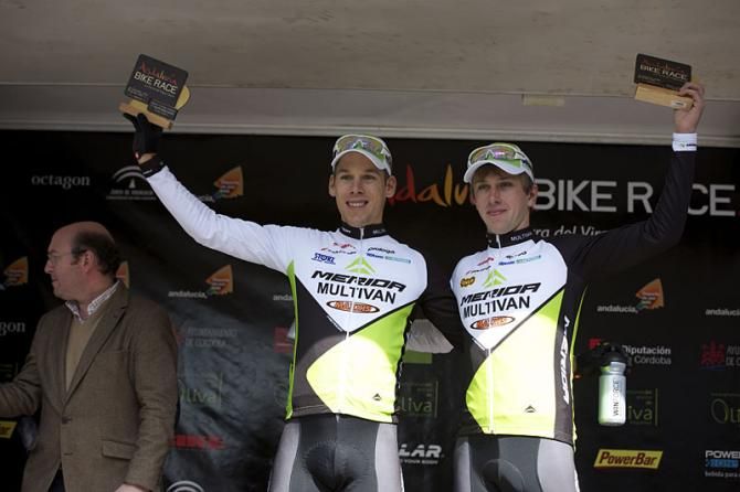Thomas Litscher and Ondrej Cink on the podium