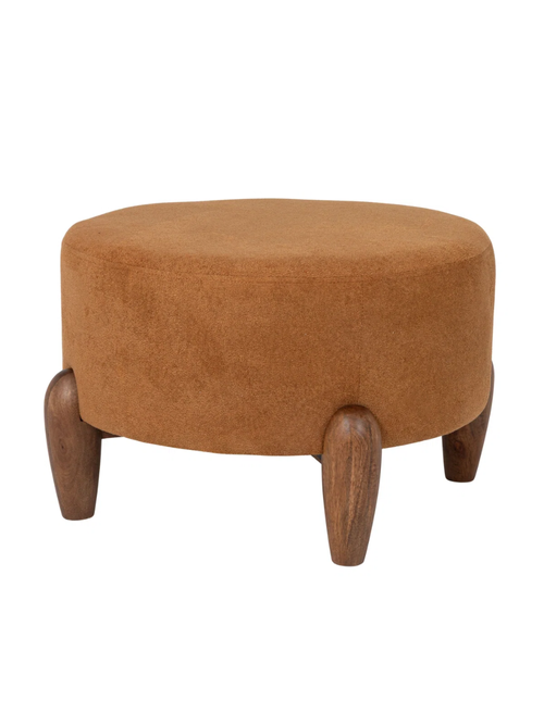 Textured Terracotta Boucl&eacute; Ottoman