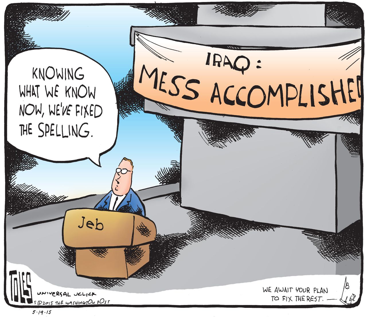 Political cartoon U.S. Jeb Bush Iraq