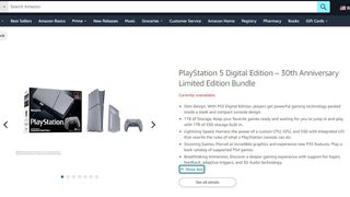 The store listing page of the PS5 Slim 30th Anniversary Collection Edition console