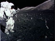 Harrison Schmitt Collects Lunar Rake Samples