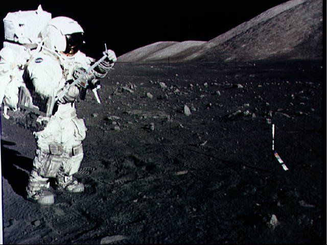 Harrison Schmitt Collects Lunar Rake Samples