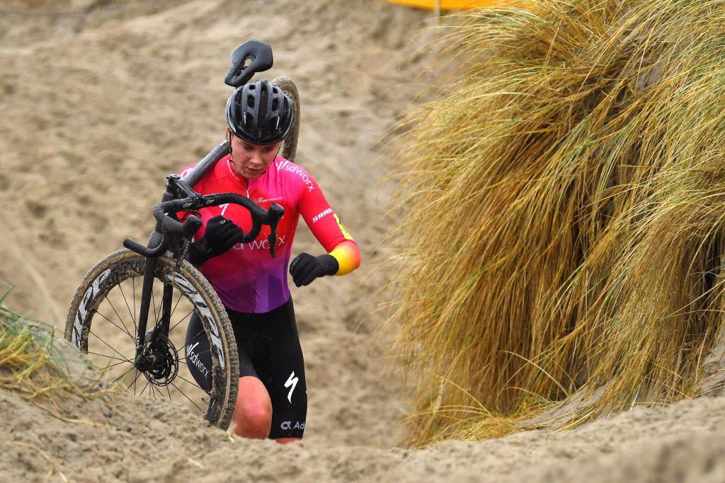 MIDDELKERKE BELGIUM JANUARY 08 Lotte Kopecky of Belgium competes during the 105th Belgian National Cyclocross Championships 2022 Womens Elite bkmiddelkerke on January 08 2022 in Middelkerke Belgium Photo by Luc ClaessenGetty Images