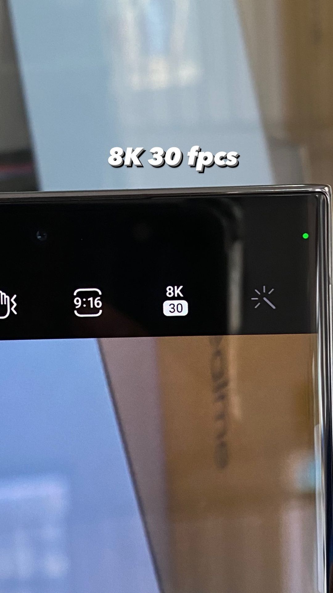 Image of the alleged camera app on the Samsung Galaxy S23 Ultra that shows 8K video recording