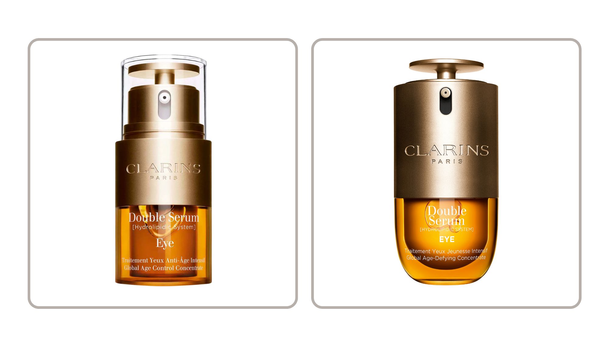 The Clarins Double Serum Eye before and after the reformulation.