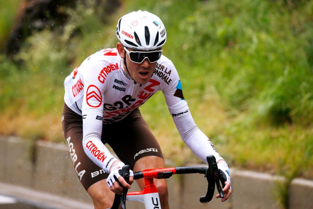 TIGNES FRANCE JULY 04 Ben Oconnor of Australia and AG2R Citron Team in breakaway during the 108th Tour de France 2021 Stage 9 a 1449km stage from Cluses to Tignes Monte de Tignes 2107m LeTour TDF2021 on July 04 2021 in Tignes France Photo by Chris GraythenGetty Images