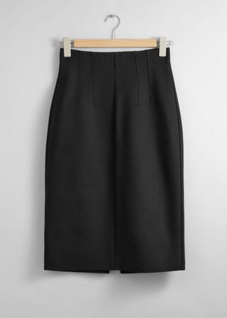 Tailored Pencil Midi Skirt