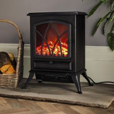 Aldi electric stove heater in living room