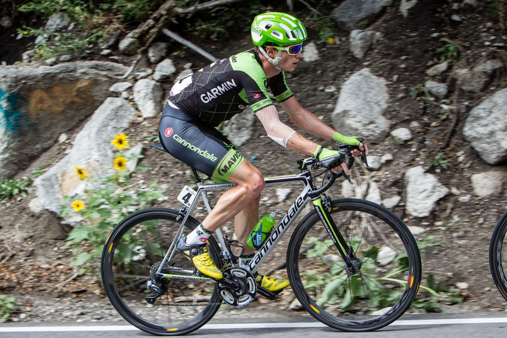 Ben King (Cannondale) one the way up the final climb.