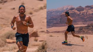 Spencer Matthews running in the desert