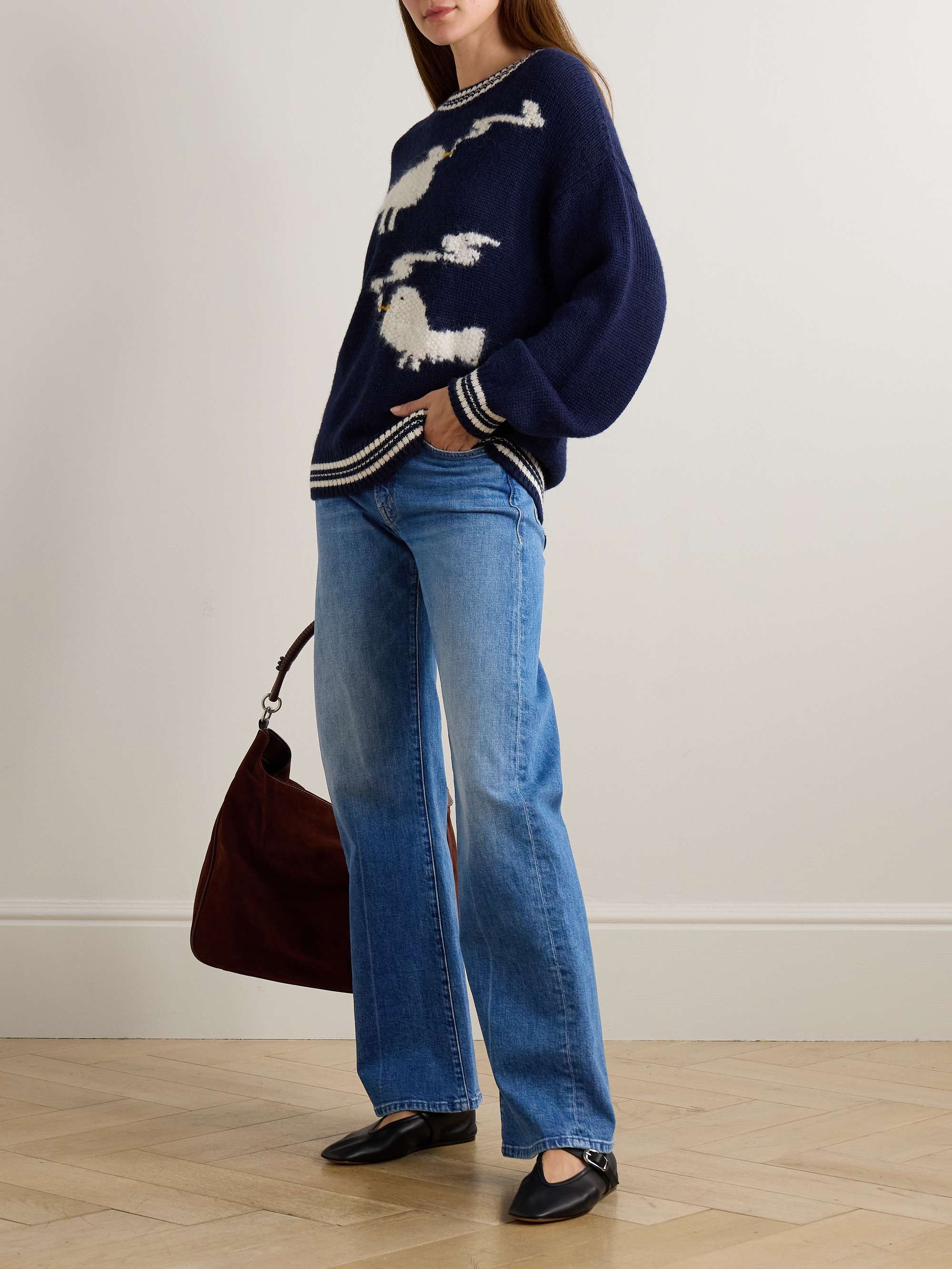 Lasso Sneak Mid-Rise Straight-Leg Jeans