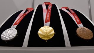 The silver, gold and bronze medals for the Tokyo 2020 Paralympic Games