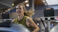 Woman running on treadmill