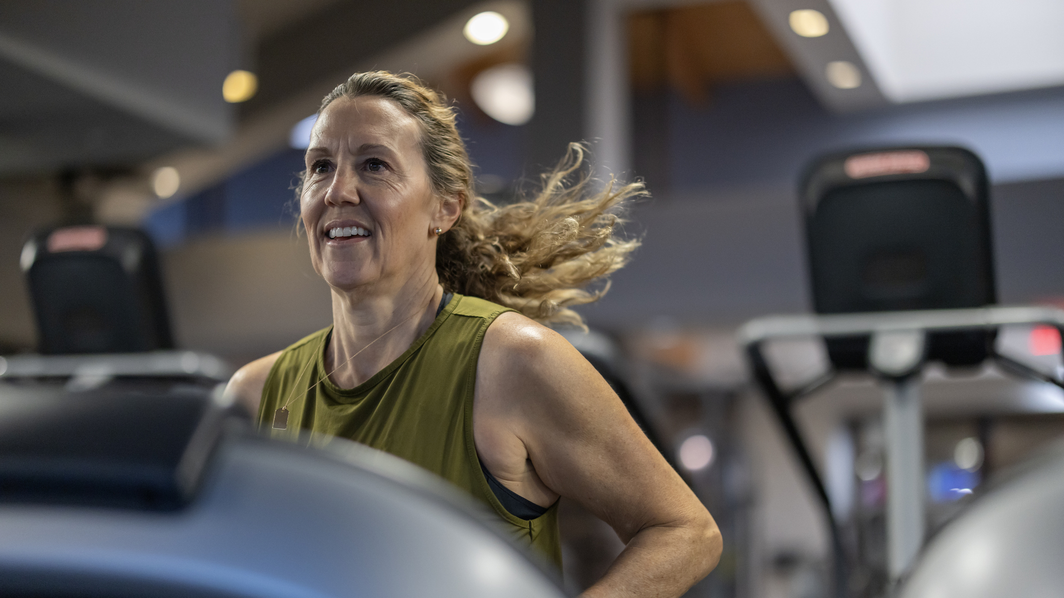 Woman running on treadmill
