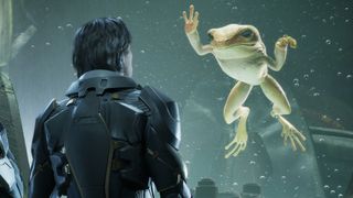 Exodus screen (cropped) - Exodus man talking to Frog man
