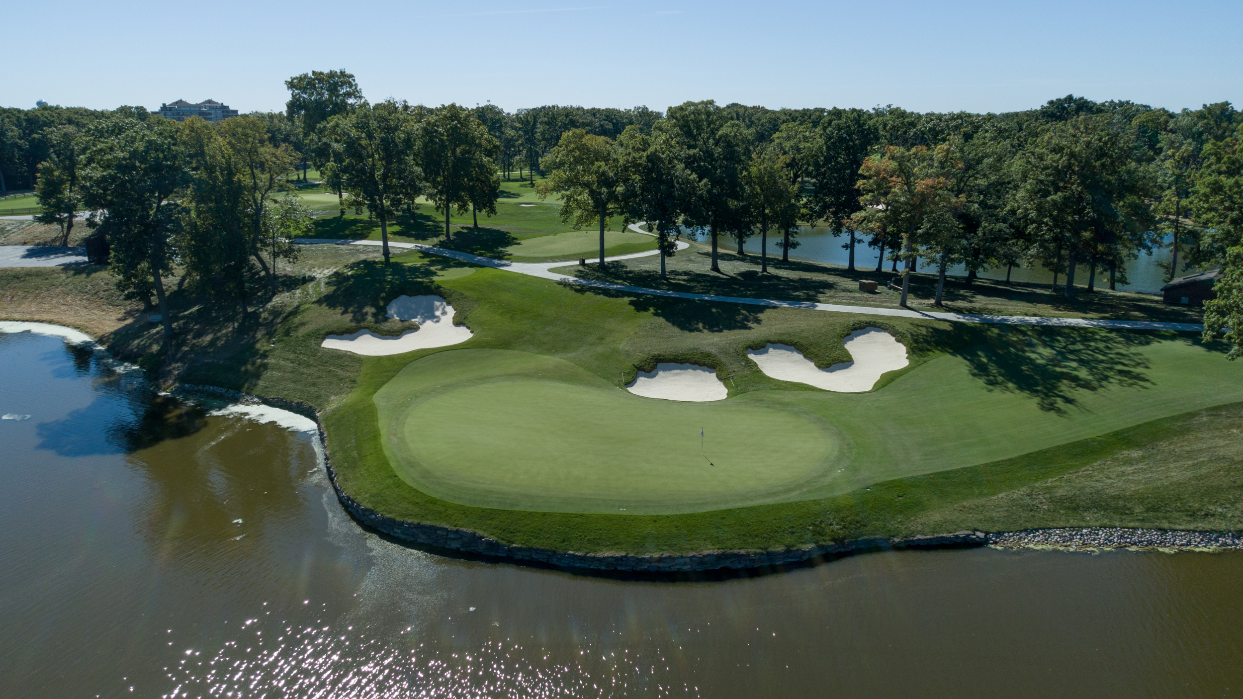 The second hole at Medinah Country Club