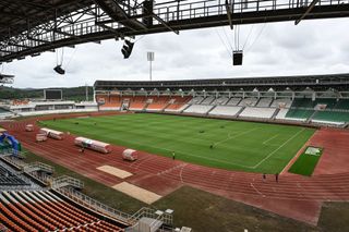 A general view of the Laurent Pokou stadium in San-Pedro on September 9, 2023. (Photo by Sia KAMBOU / AFP) (Photo by SIA KAMBOU/AFP via Getty Images) AFCON 2023 stadiums
