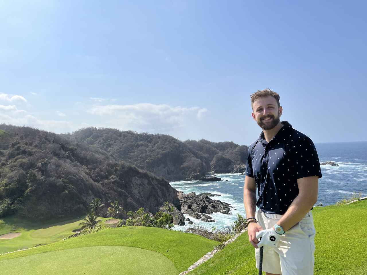 Monty on the 9th tee