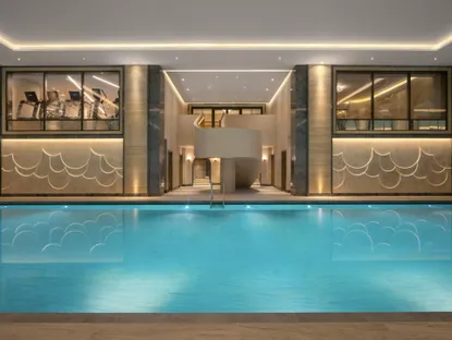 Pool at luxury hotel Raffles London