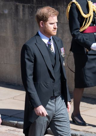Prince Harry at Prince Philip's funeral in 2021