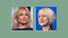 Sienna Miller and Helen Mirren with butterfly bob hairstyles