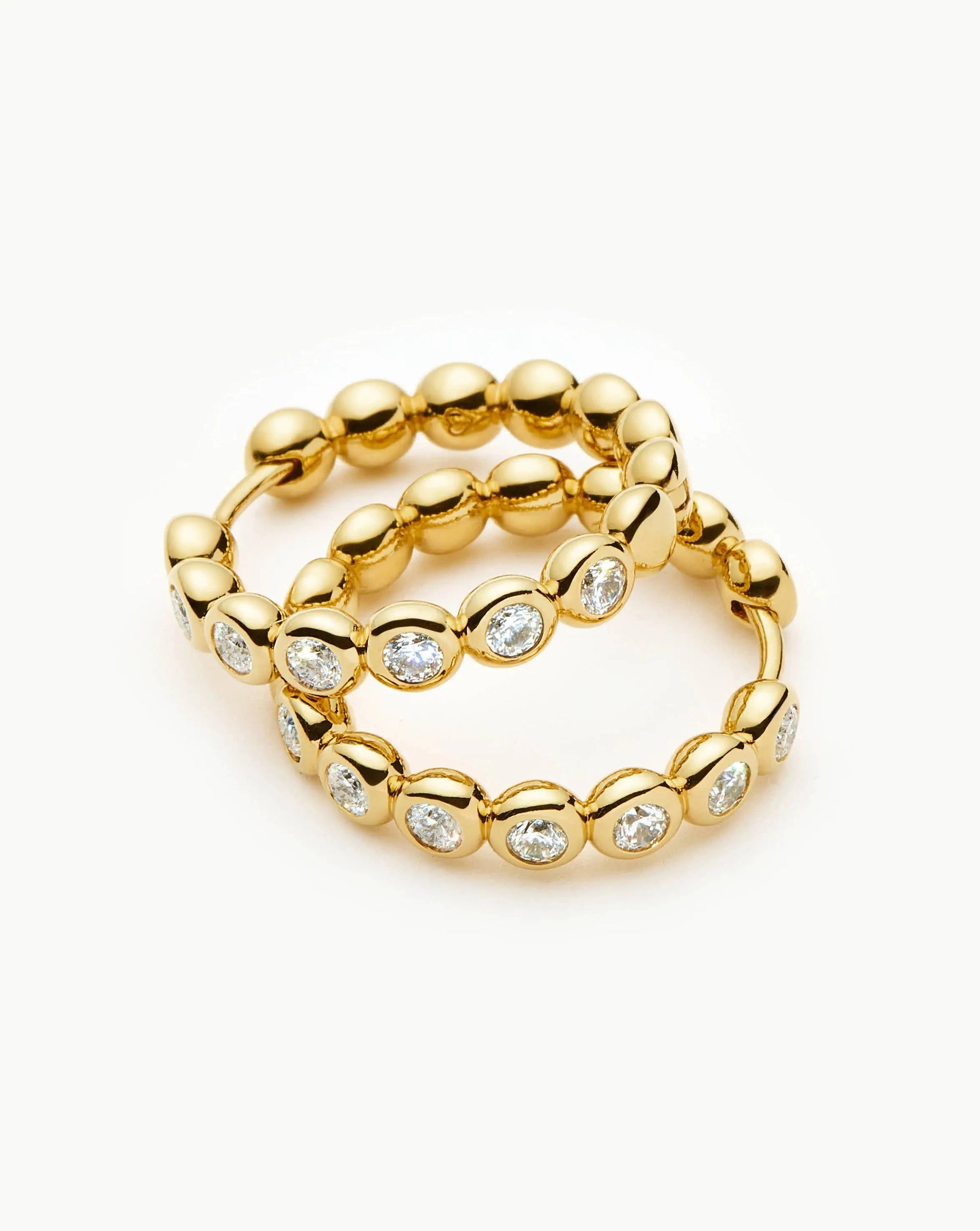Tennis Classic Hoop Earrings | 18ct Gold Plated/cubic Zirconia - 18ct Gold Plated/cubic Zirconia