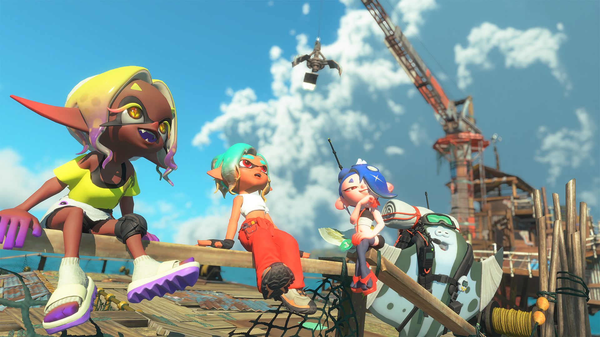 Game characters relaxing