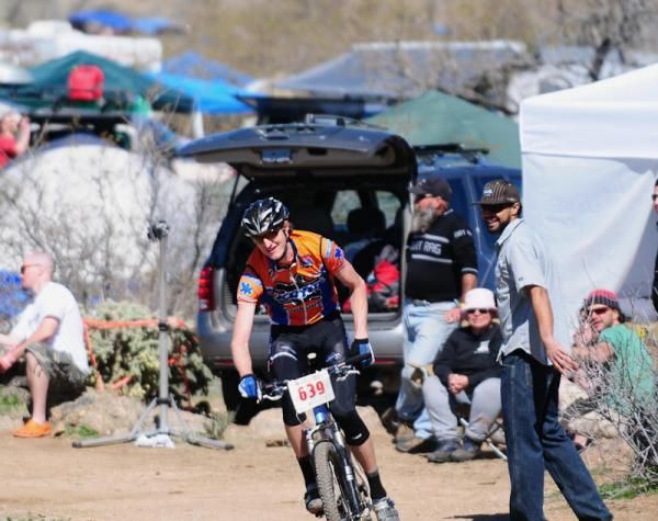 Barry Wicks (Kona) finishes a two-lap run that put his team on top of the leader board.