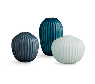 Teal Pottery Barn vases.