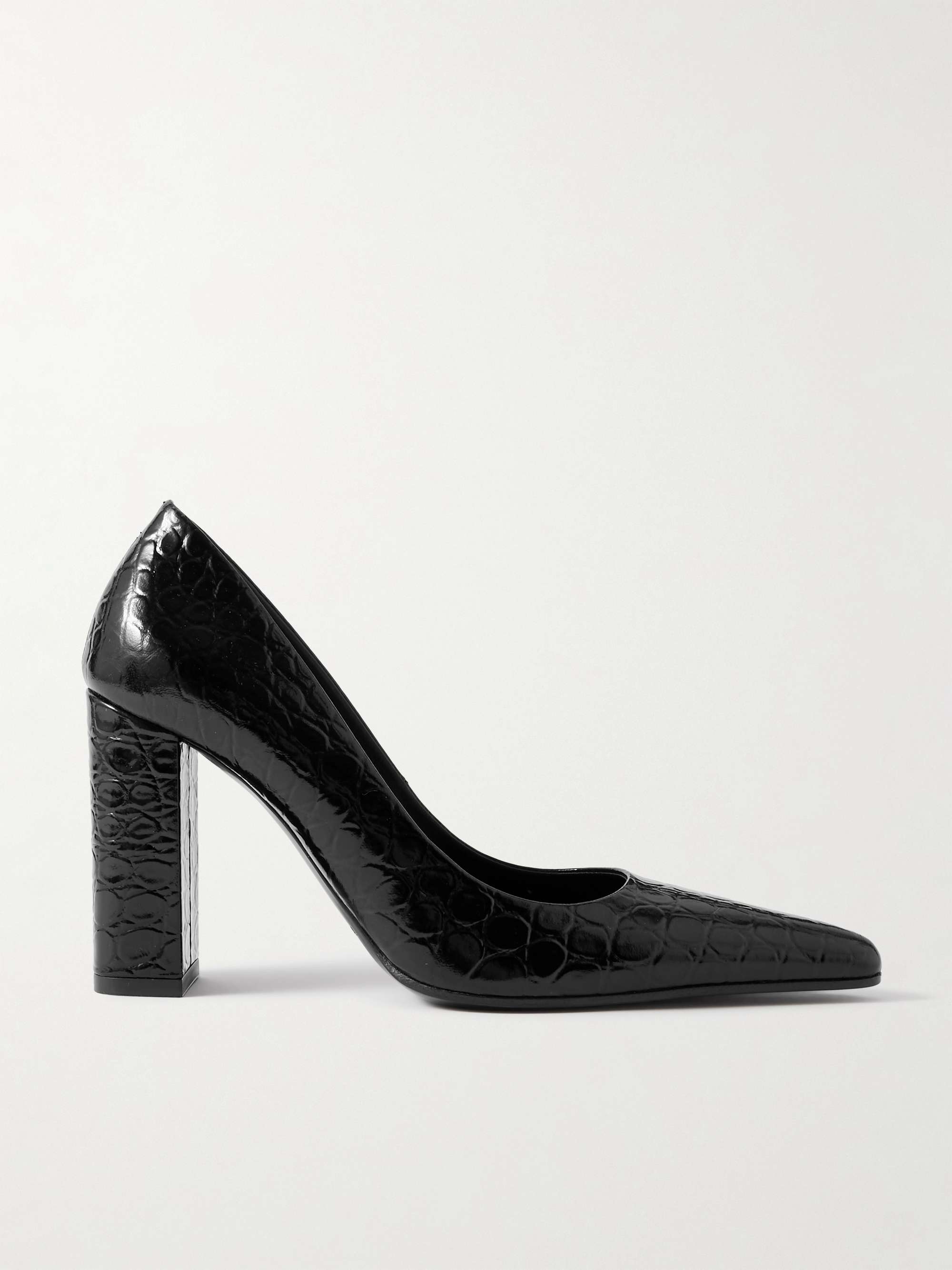 90 Croc-Effect Leather Pumps