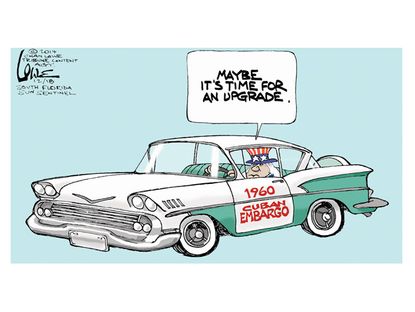 Political cartoon U.S. Cuba relations embargo