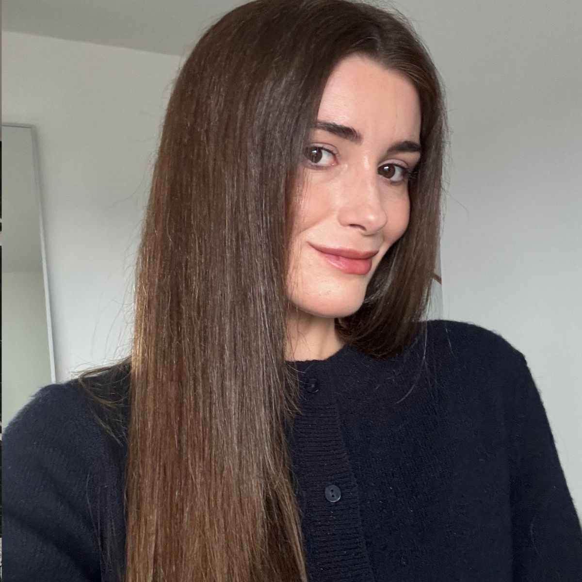 Eleanor's hair after using Color Wow Dream Coat