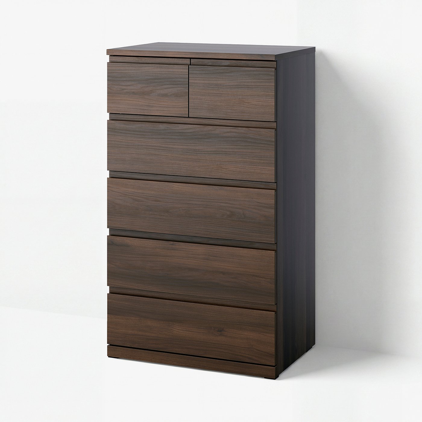 Storklinta Chest of 6 Drawers - Dark Brown/oak Effect 70x50x120 Cm