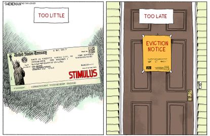 Editorial Cartoon U.S. COVID stimulus relief evictions