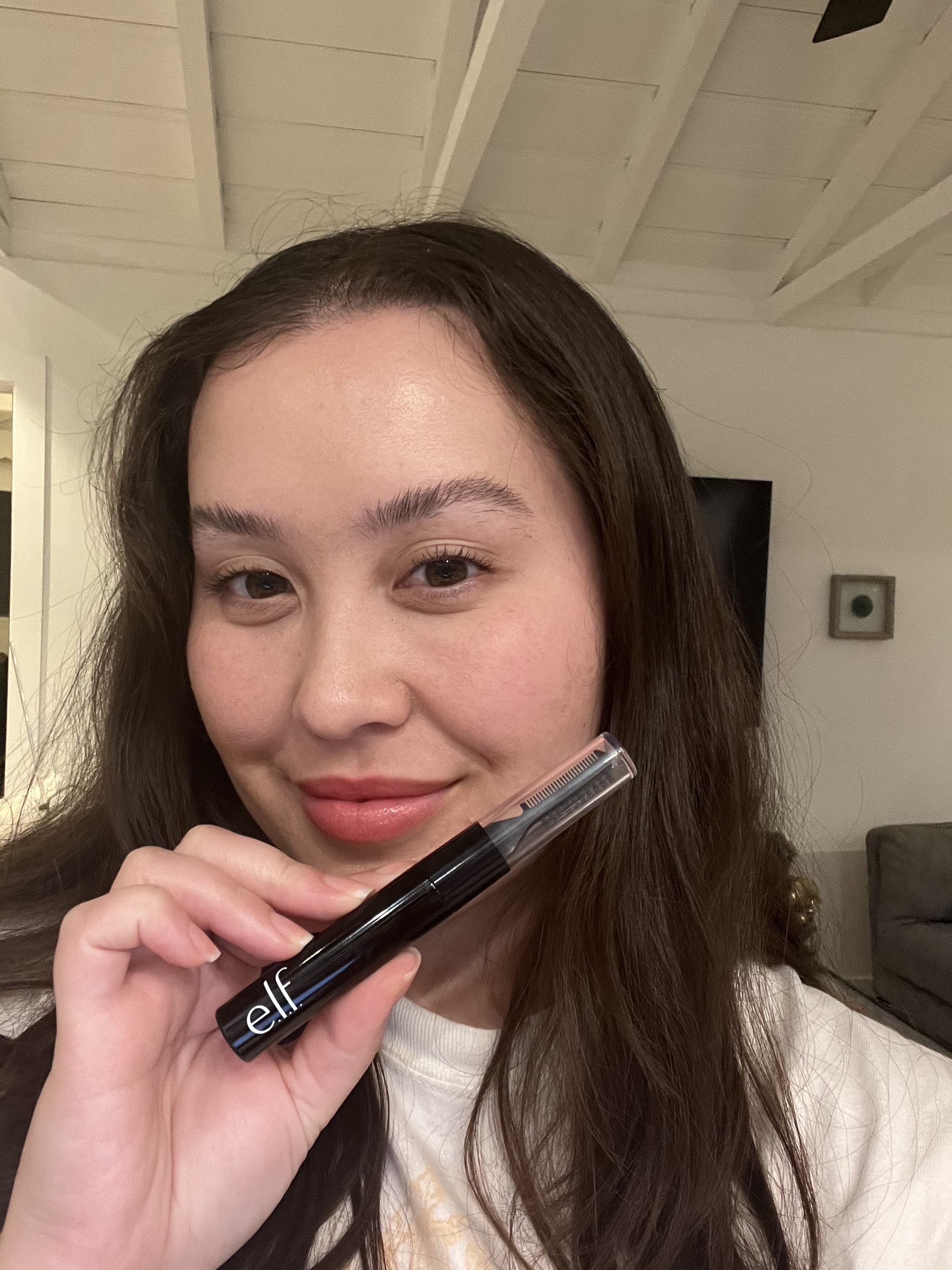 Catharine Malzahn testing E.l.f. Cosmetics Brow Laminating Gel
