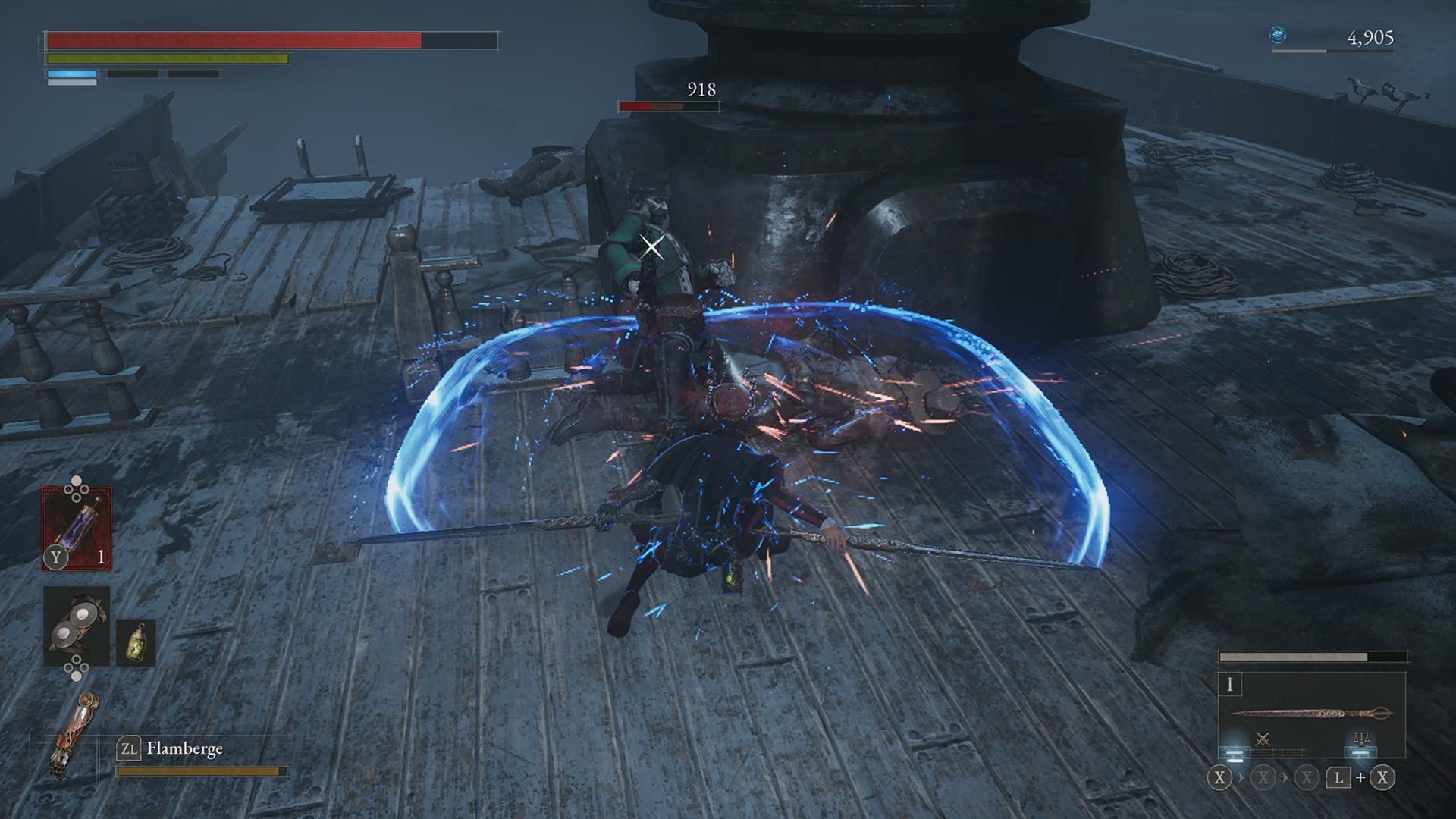 Lies of P: Complete Edition screenshot showcasing a powerful Fable Arts attack against a malfunctioning puppet