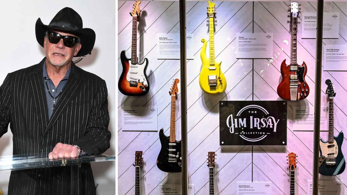 Jim Irsay (left), a sample of Irsay&#039;s legendary guitar collection