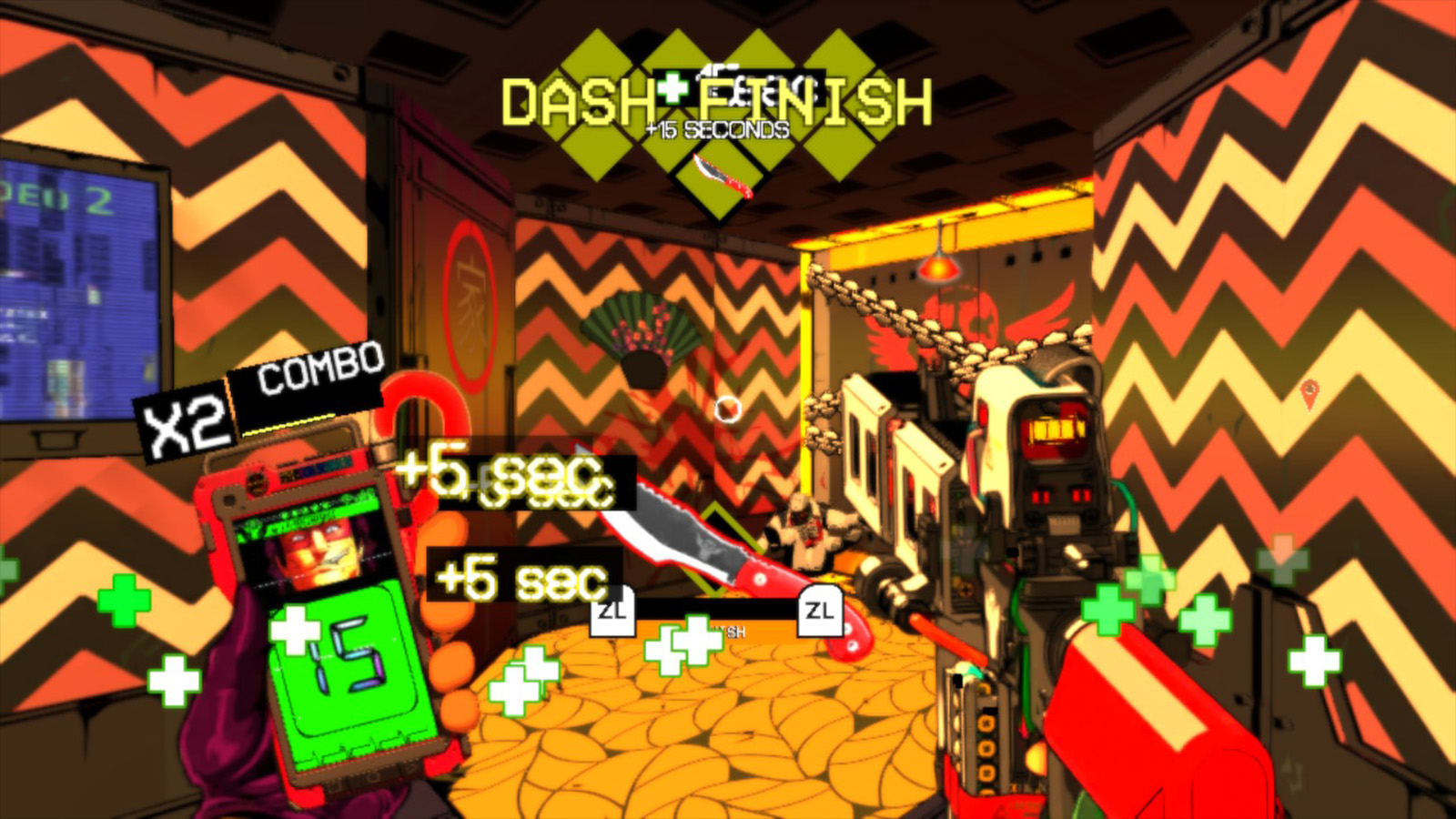 Mullet MadJack review; colourful screens from an anime shooter