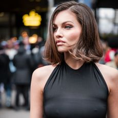 Thylane Blondeau with macro bob and black top GettyImages-2053149592