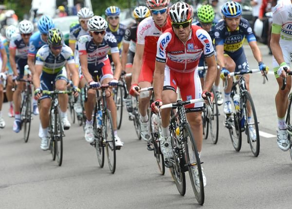 Luca Paolini (Katusha) leads the break on stage 18