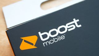 The corner of a Boost Mobile box