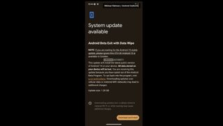 A screenshot of the release notes for the Android 15 beta exit