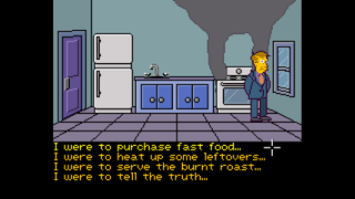 Seymour weighs up his dialogue options.