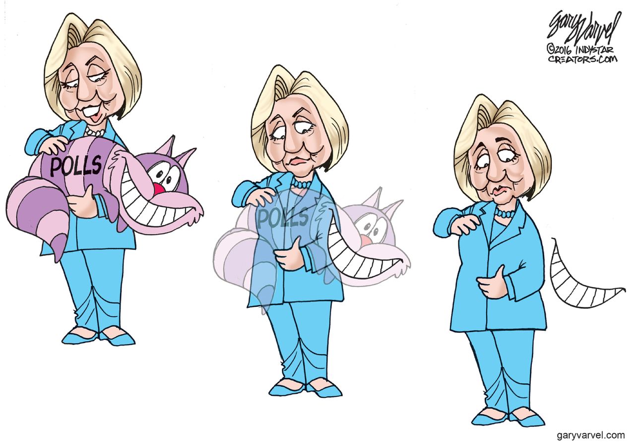 Political cartoon U.S. Hillary Clinton Polls 2016