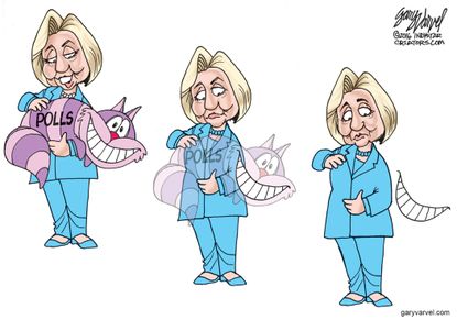 Political cartoon U.S. Hillary Clinton Polls 2016