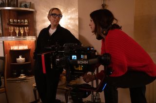 Cinemaphotographer Polly Morgan on set with Sam Taylor-Johnson on Back to Black movie