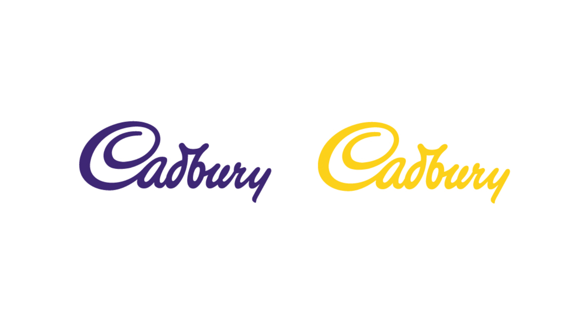 Cadbury logo in purple and yellow