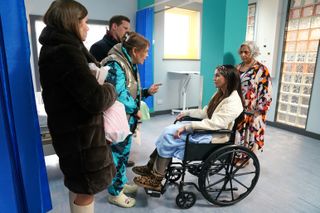 Myra with Mercedes in hospital.