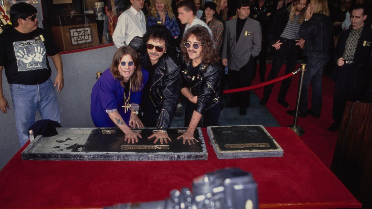 Black Sabbath at their Guitar Center Rockwalk induction in 1993