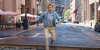 Free Guy Ryan Reynolds steps onto the train tracks